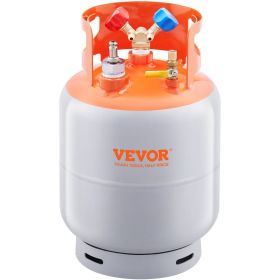 VEVOR Refrigerant Recovery Tank with Float Switch - 30 lb. Capacity ac Recovery Tank with 1/4 to 1/2 Adaptor